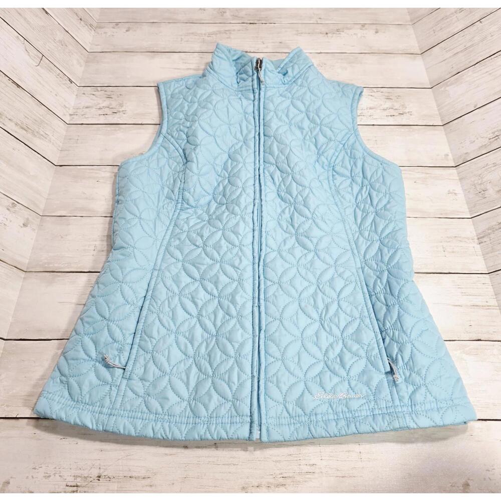Eddie Bauer Women's Quilted Light Blue Vest Size XS